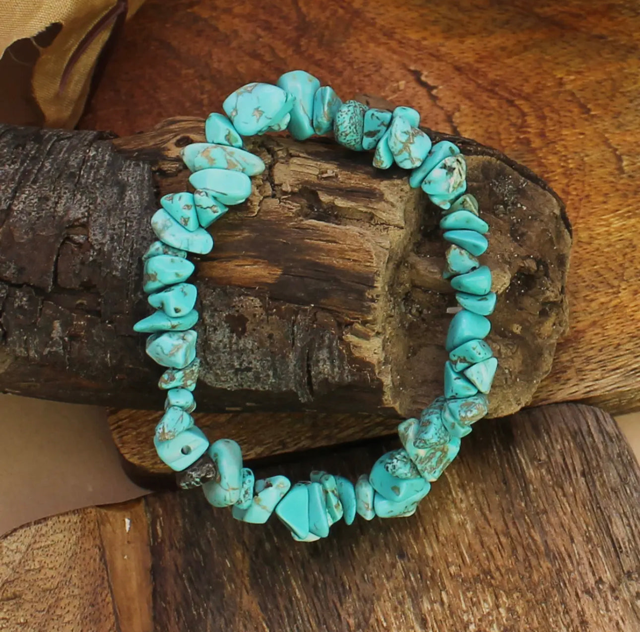 True Turquoise Chip Stretch Bracelet