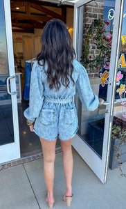 Loose Strings Denim Romper