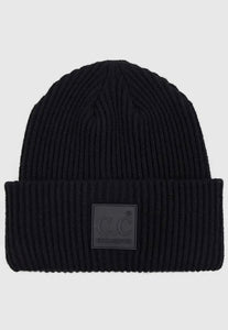 C.C Solid Ribbed Patch Beanie