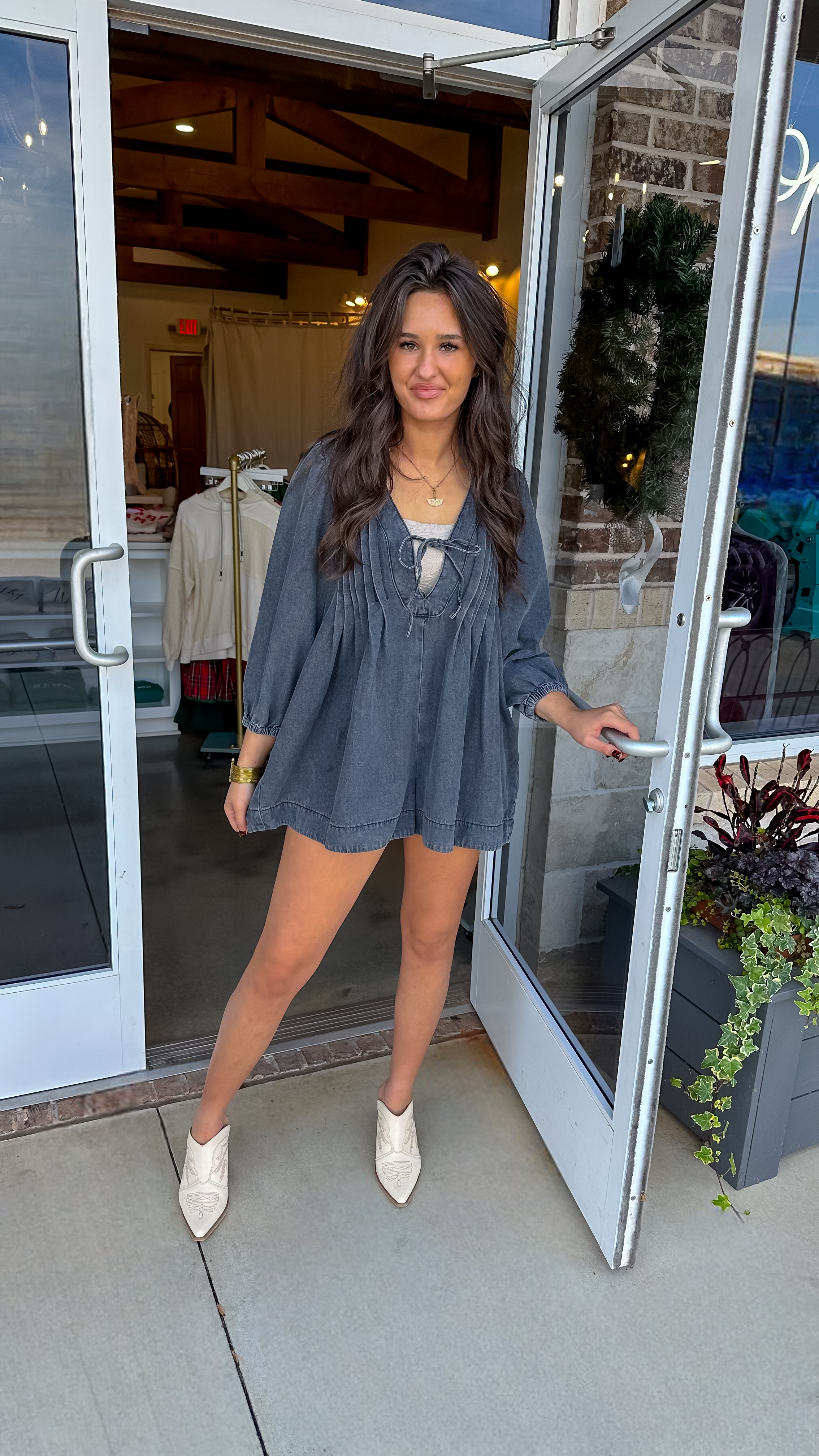 Coming Home Denim Romper