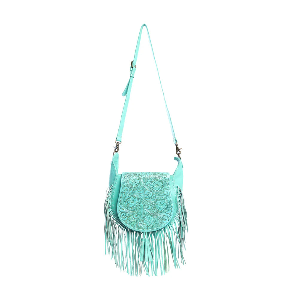 Moonwood Hand-Tooled Bag In Turquoise