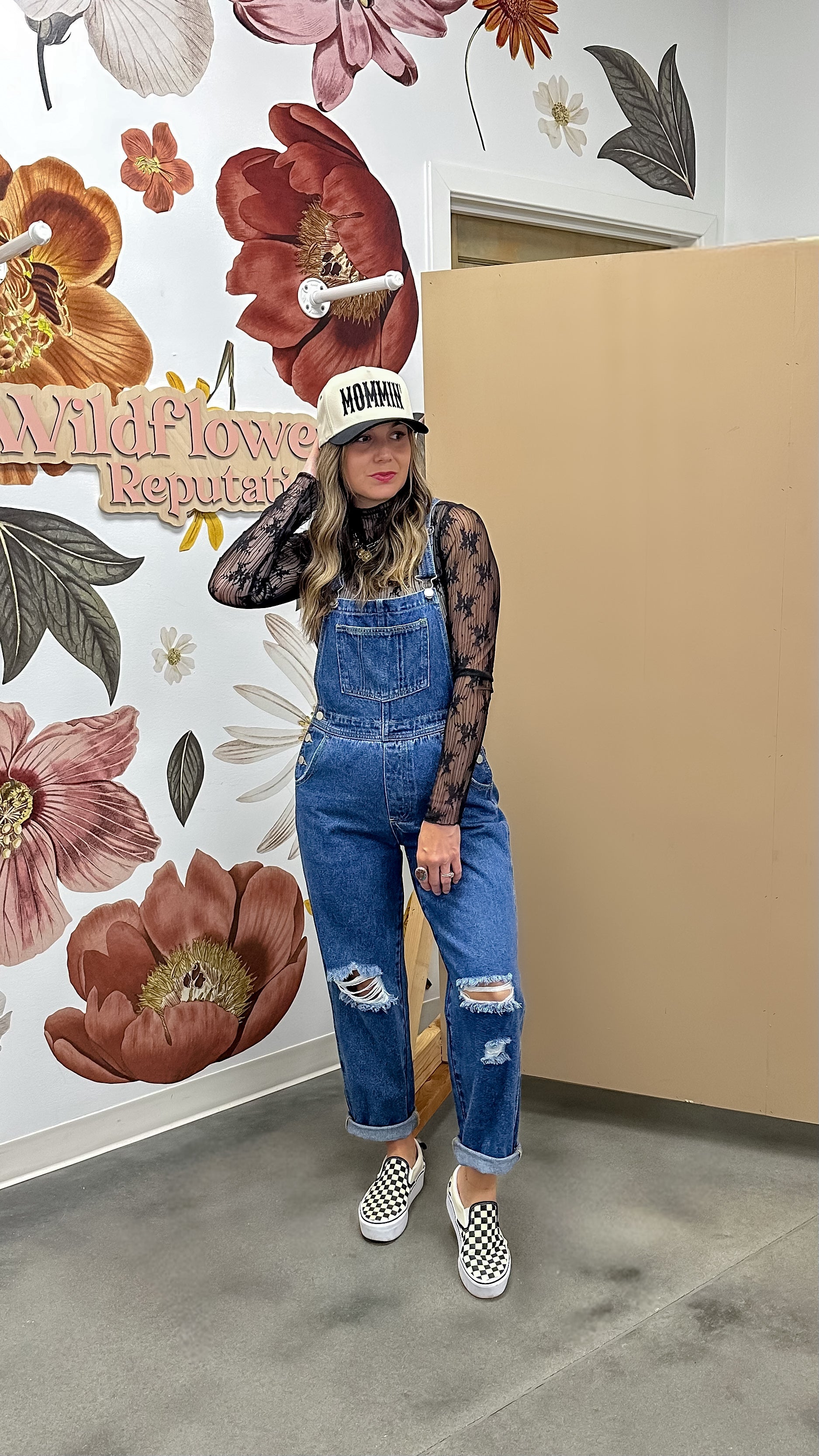 Leads Me Home Distressed Overalls