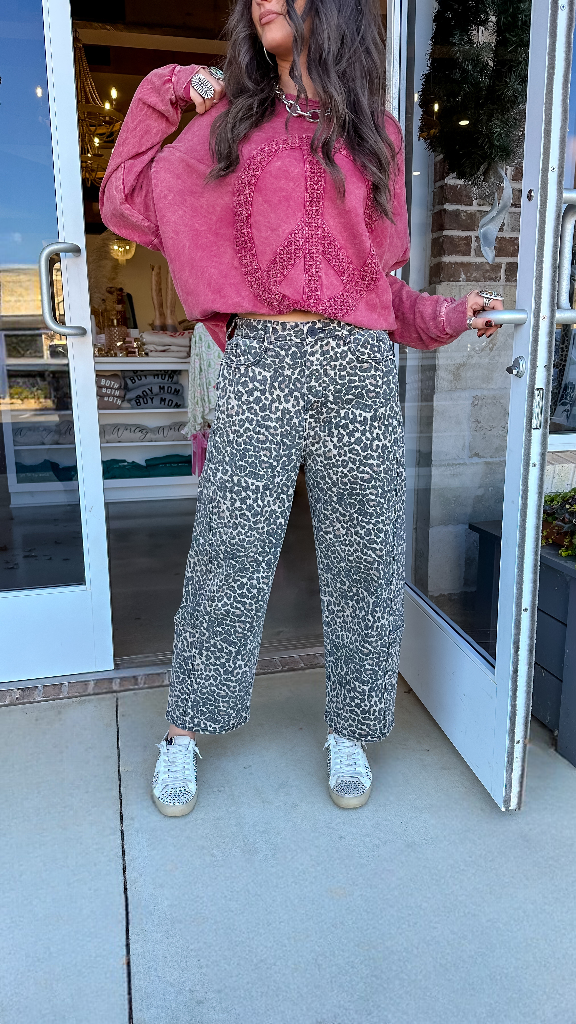 Stapleton Leopard Print Barrel Pants