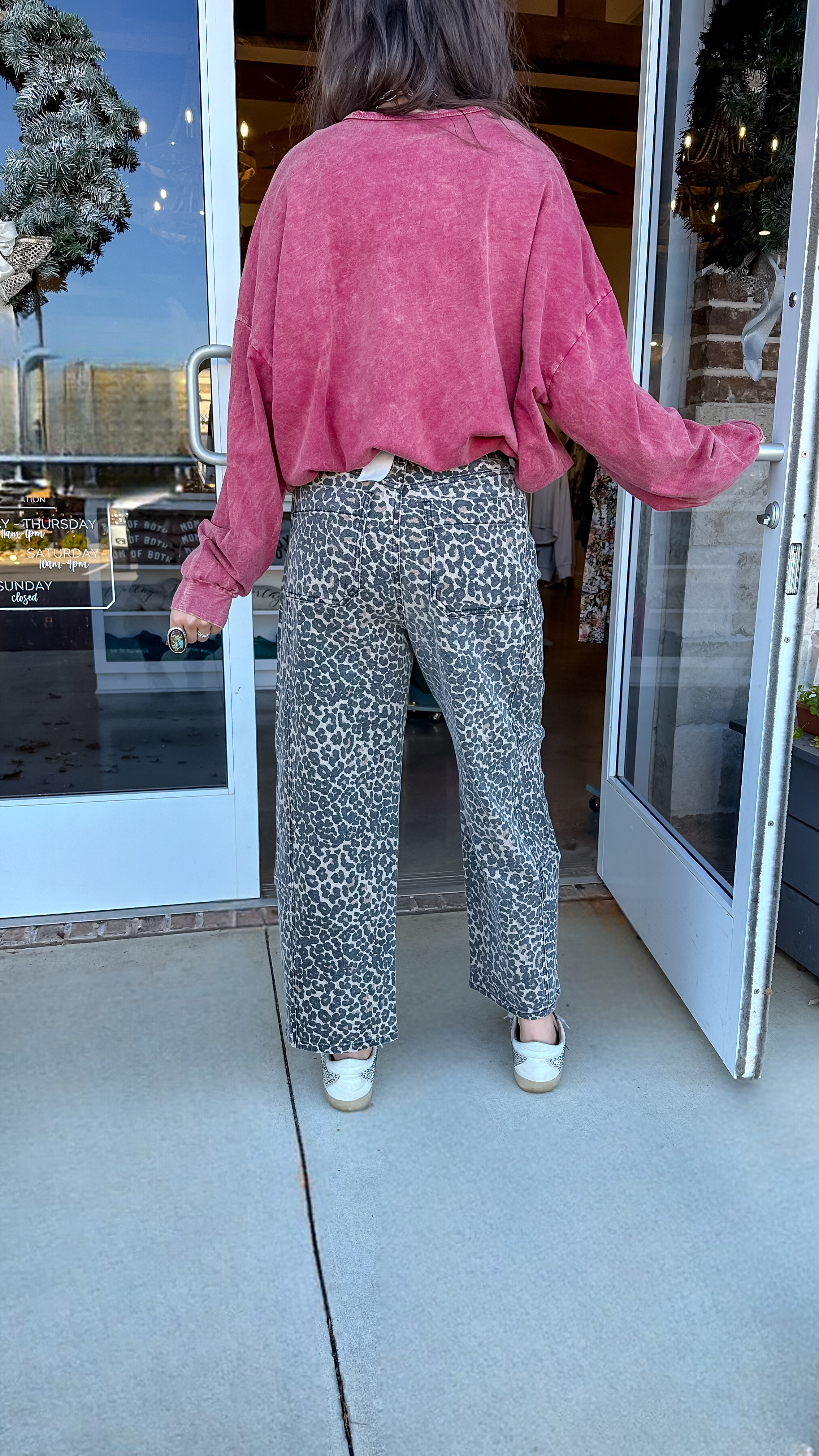 Stapleton Leopard Print Barrel Pants