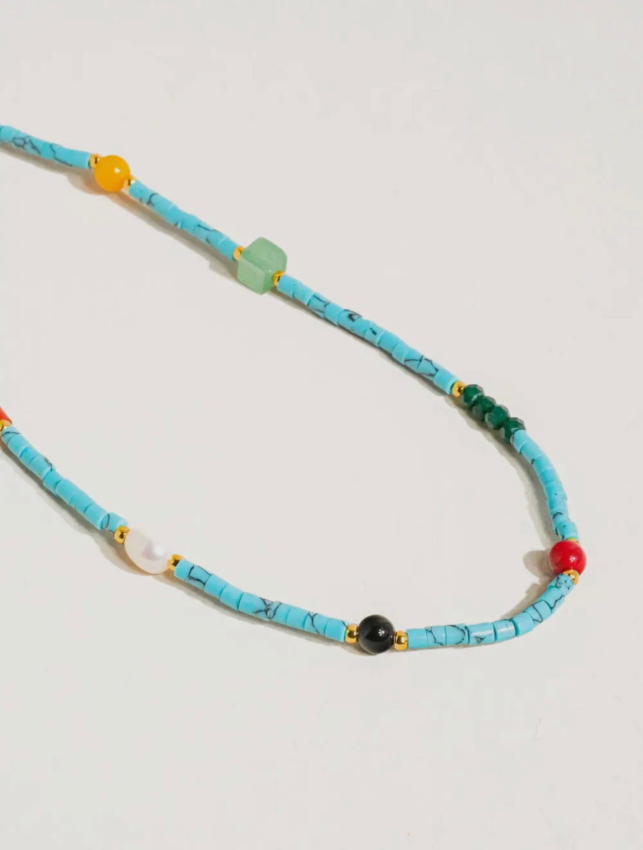 Calise Boho Handmade Turquoise Beaded Necklace