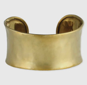 Gold Hammered Rounded Cuff Bracelet